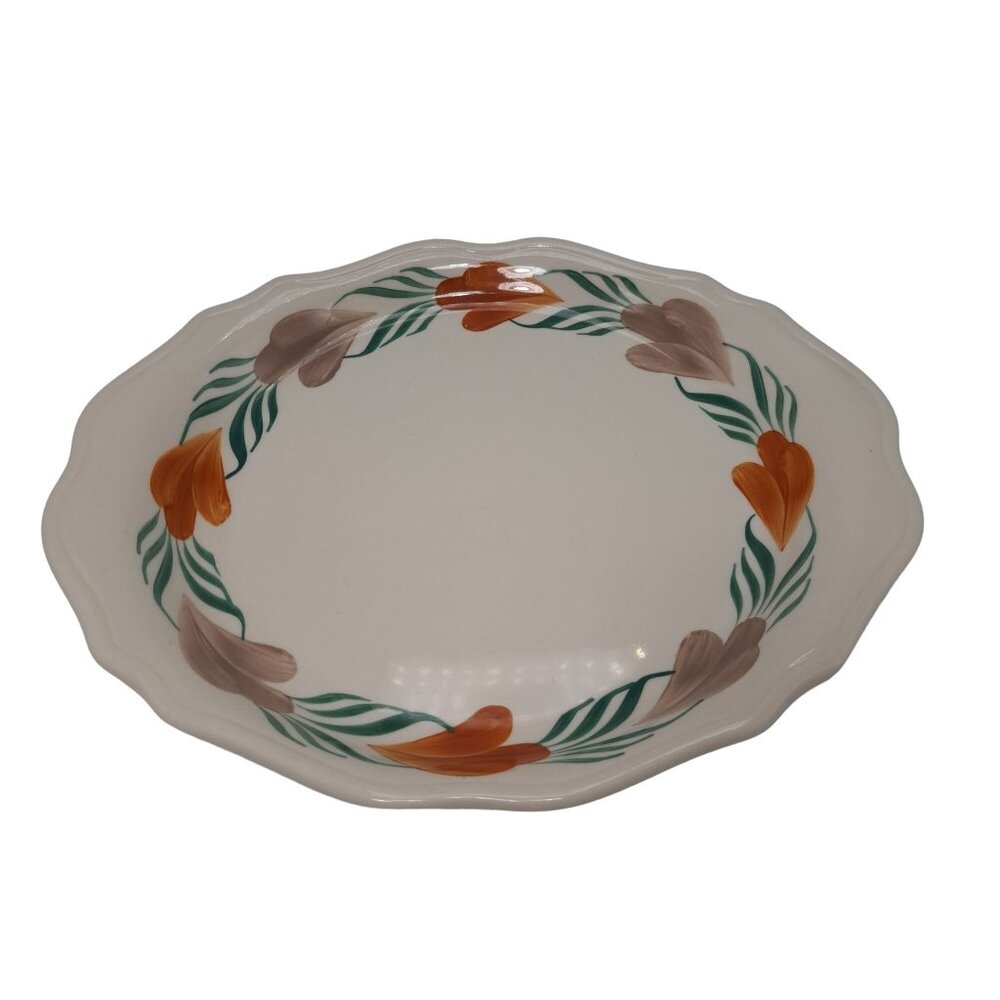 Syracuse China CHANTILLY Orange Green Oval Platter or Plate 12"